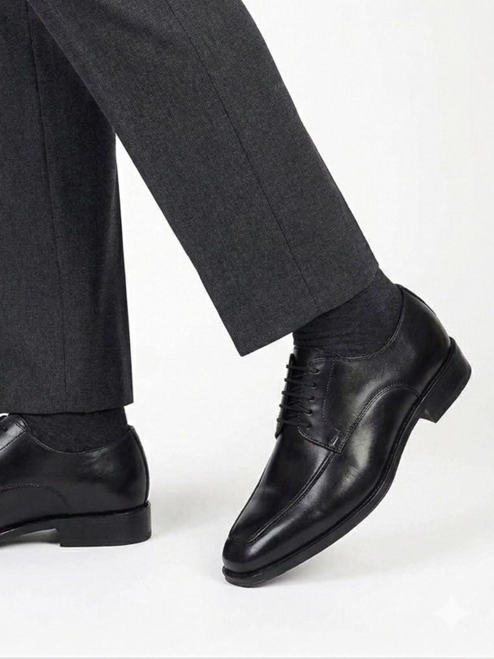 Santoni Black Leather Apron Toe Derby Dress Shoes Men's 9.5 UK / 10.5 US ITALY